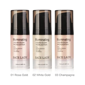 3 Color Illuminating Liquid Glow Highlighter, Sublime Shimmer Highlighter With Soft Light For Face And Body