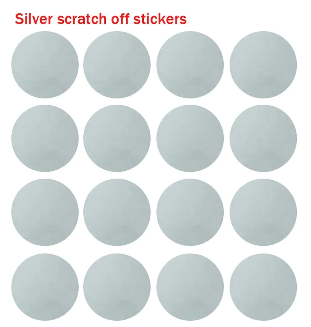 Scratch Off Labels Stickers Wholesale Custom Silver Scratch Off Self