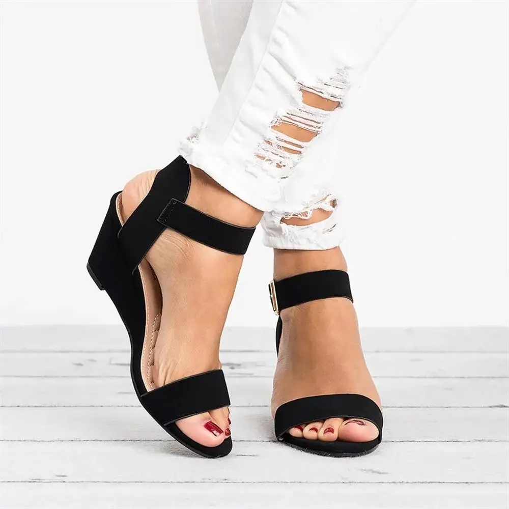 

Ladies wedge heel sandals women shoes, Red, black, pink,blue,light brown