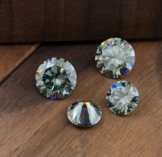 

GIGAJEWE High Quality 1ct 6.5mm Gray Color Synthetic Moissanites Round Cut Loose Gemstone