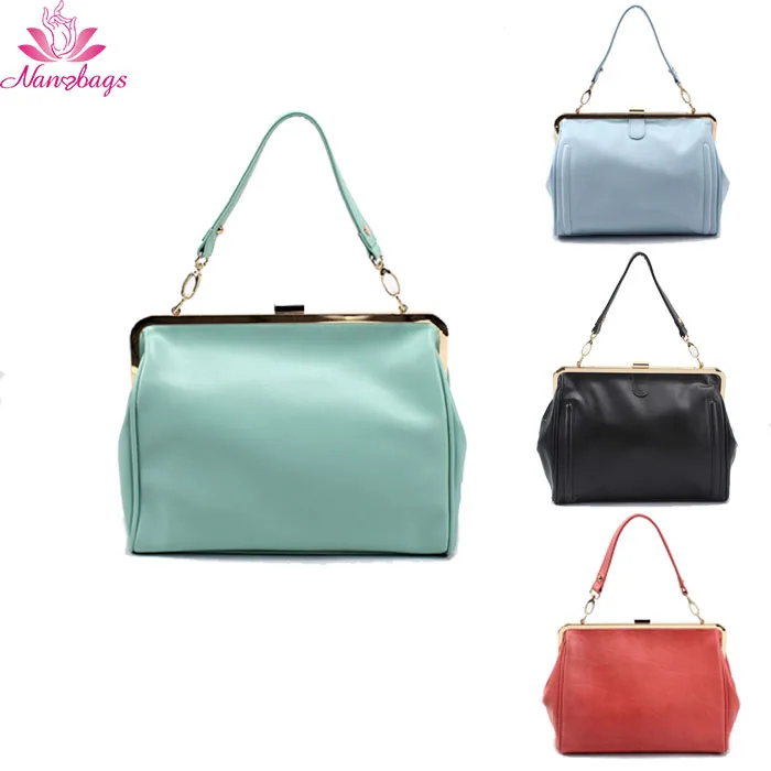 

Classic Graceful Ladies Framed Handbags Metal Frame handbags for women, Green/red/blue/black