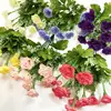 Cheap Outdoor Red And White Bunch Bouquet Carnation Branches Artificial Flower For Home Funeral Decor