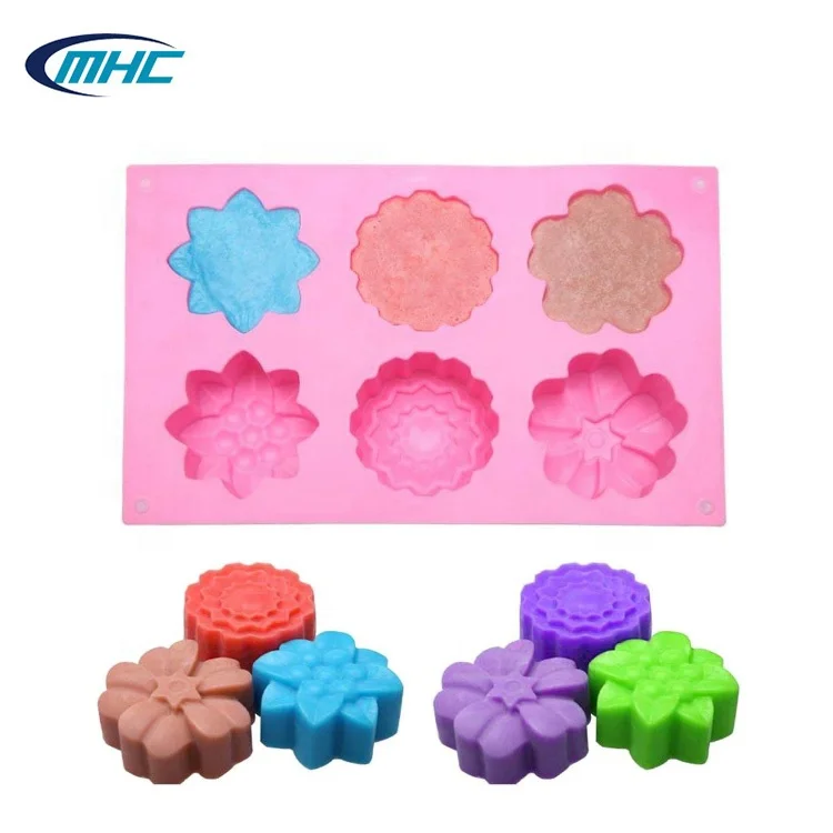 

New Design Multi Flower Shaped Baking Silicone Cake Mold, Pink
