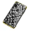 Silicone Case for iPhone XS XS Max with Electroplated Frame Diamond Texture Ultra Slim Plating Shock Bumper Case