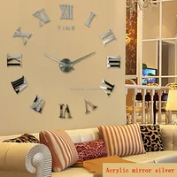 

Luxury DIY Wall Clock 3D Roman Numerals Stickers Home Art Modern Clock Large