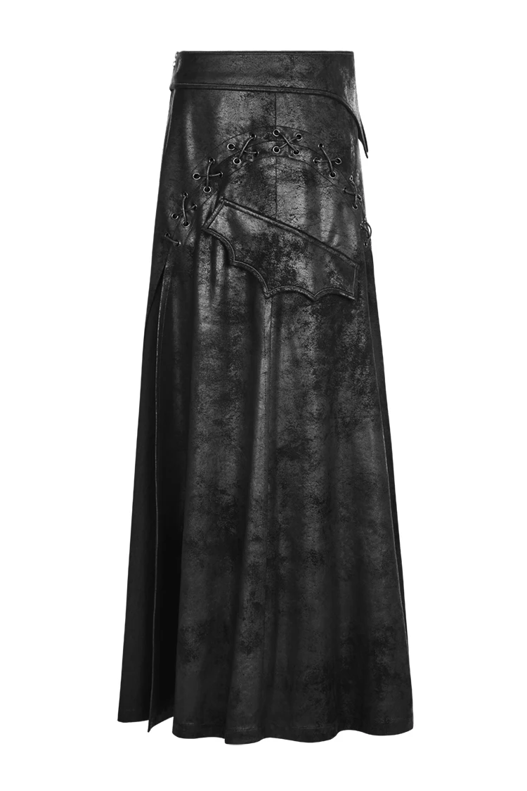WQ355 Gothic Gorgeous embroidery waist men kilts high split long skirts