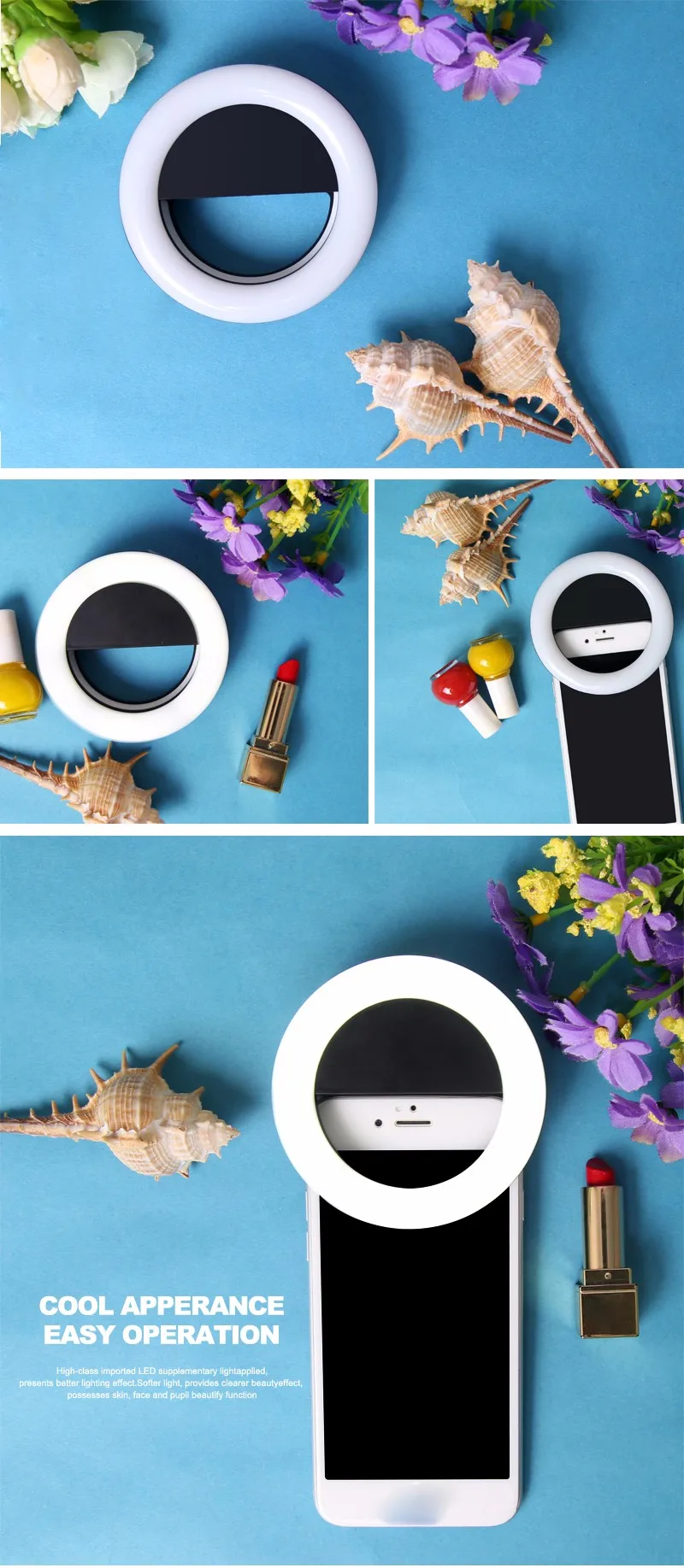 High quality custom logo 36 led mobile phone selfie ring light for smartphones