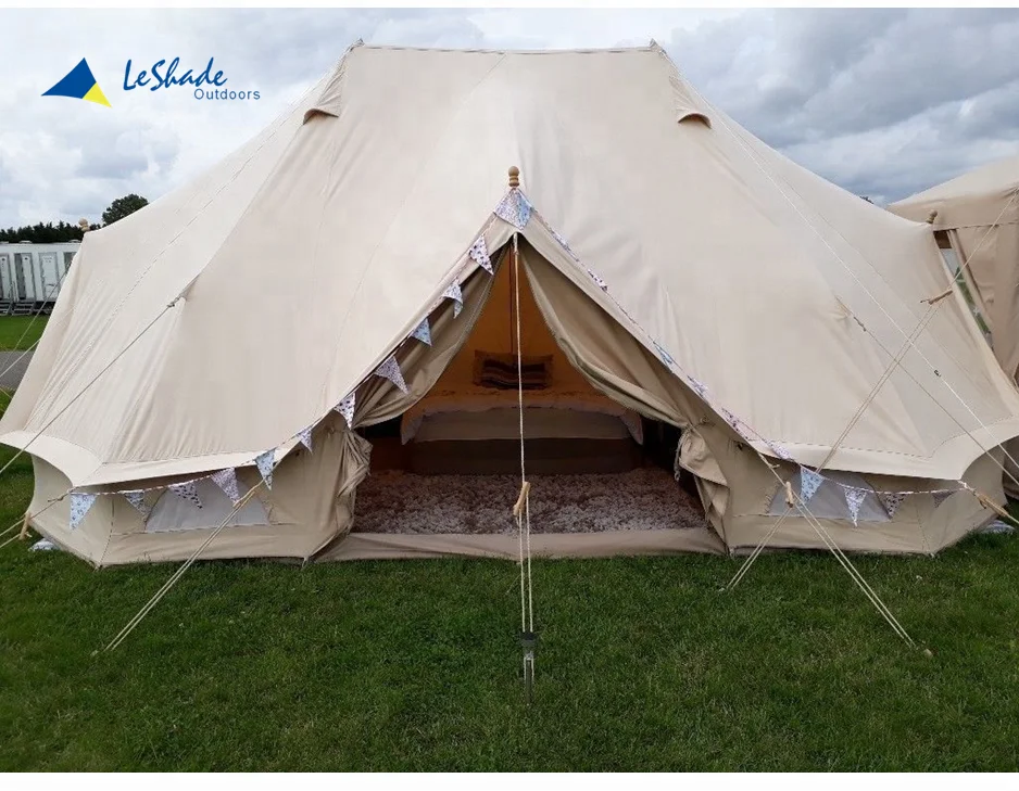 

easy set up 6m emperor bell tent safari tent, Beige