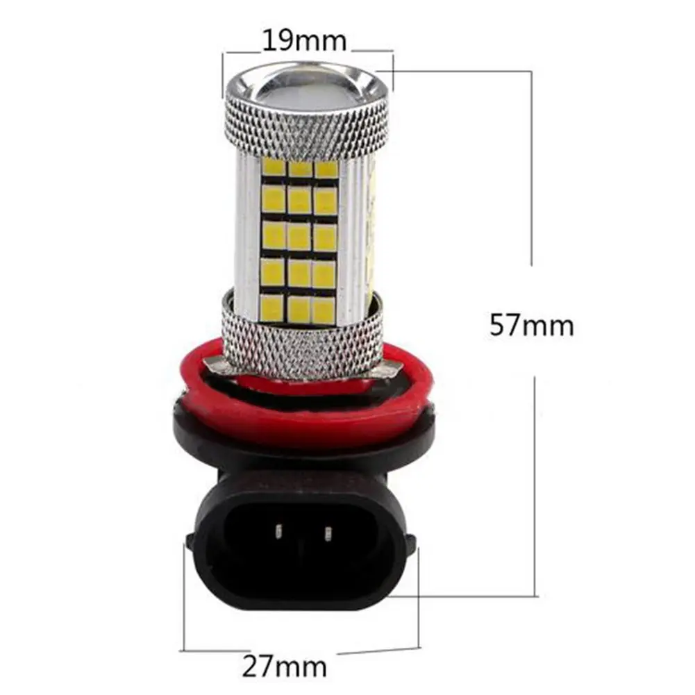 Etbotu 2pcs H3 2835 66SMD 30W LED Driving Fog Head Spot Light Headlight Refit Turn Signal Light Accessories