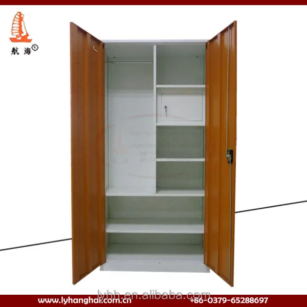 Indian Style Bedroom Wardrobe Design Double Door Steel Almirah