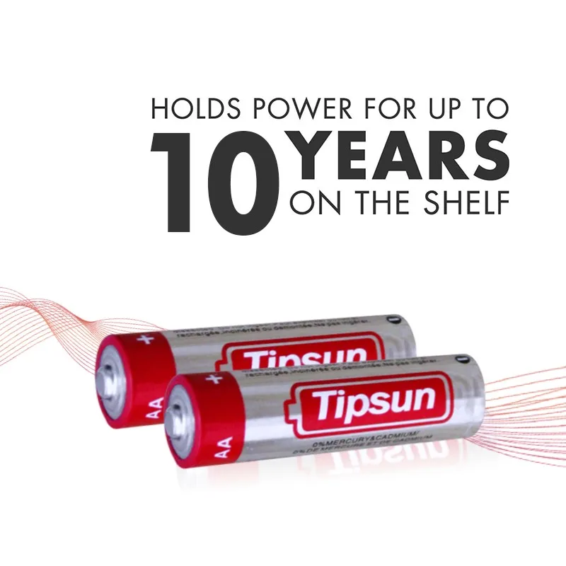 100 Aa Batteries Tipsun 1.5v Lr6 Aa Alkaline Battery 10 Years Shelf
