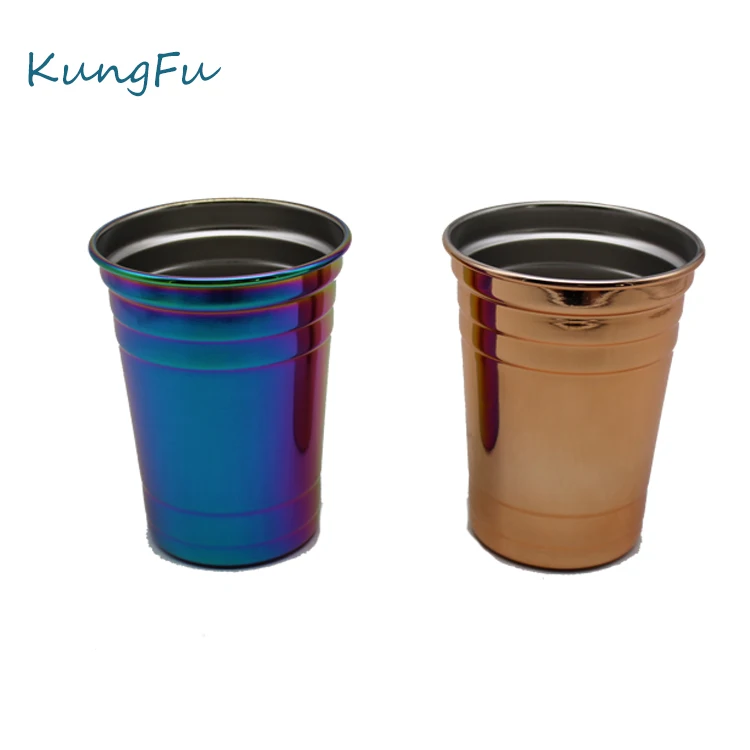 

500ml Stainless Steel Rose gold Electroplate Party Cups ,stainless steel pint cup ,16oz beer pong cup