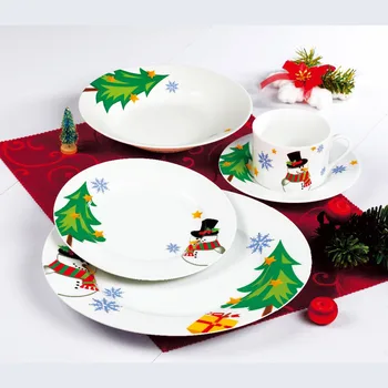 Gift Christmas Snowman Porcelain Dinnerware Sets 20pcs Dishes Used For Restaurant - Buy Dishes ...