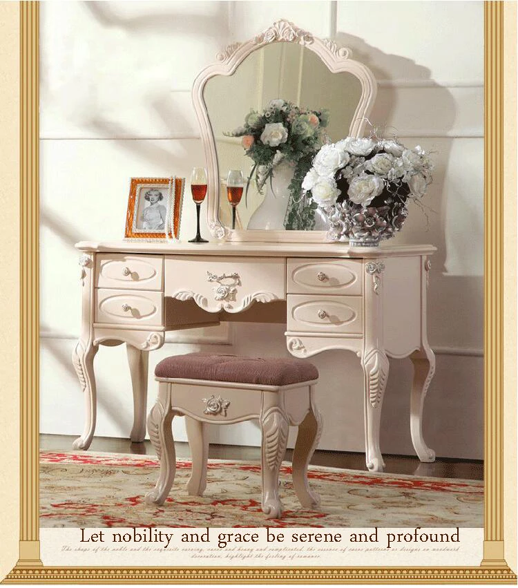 European mirror table antique bedroom dresser French furniture french dressing table p10113