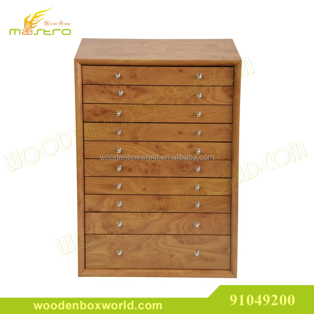 Extra Large Wooden Jewelry Box Jewel Case Cabinet Armoire Storage