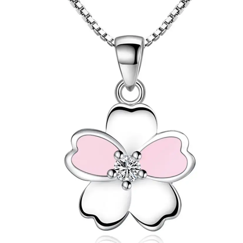 

2019 new sakura flowers accessories fashion joker elegant necklace pendant Summer casual matching pendant necklace