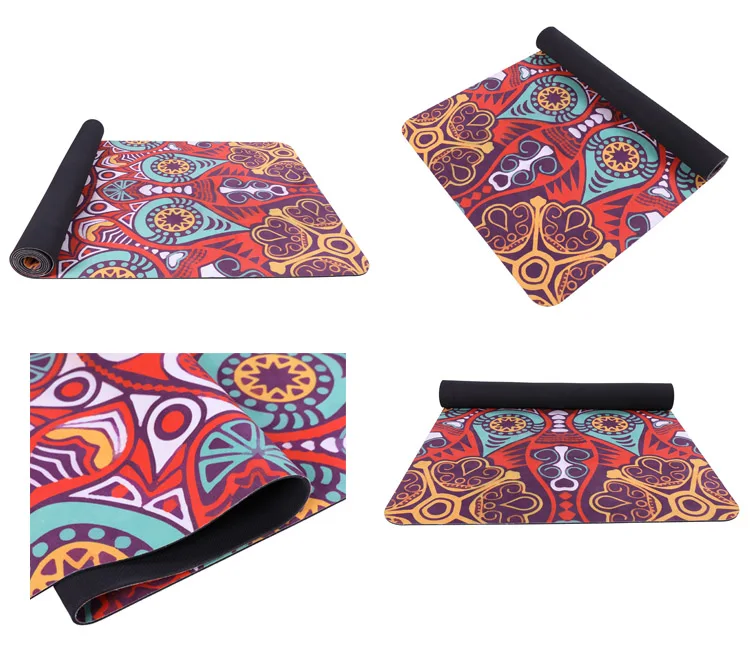 

1830*610*5 mm Full Color Custom Printed Mat Logo Printed Eco Friendly Microfiber Suede Travel Yoga Mat, As picture