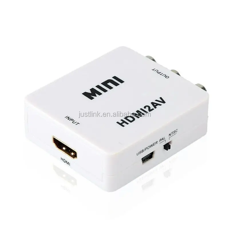 

Mini model HDMI to RCA Audio Video AV CVBS Adapter Converter for old TV up to 1080P, White
