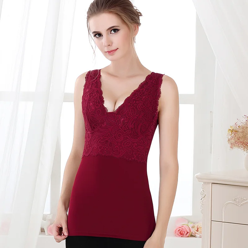
Women Winter Seamless Shapewear padded camisole Vest Thermal Underwear 
