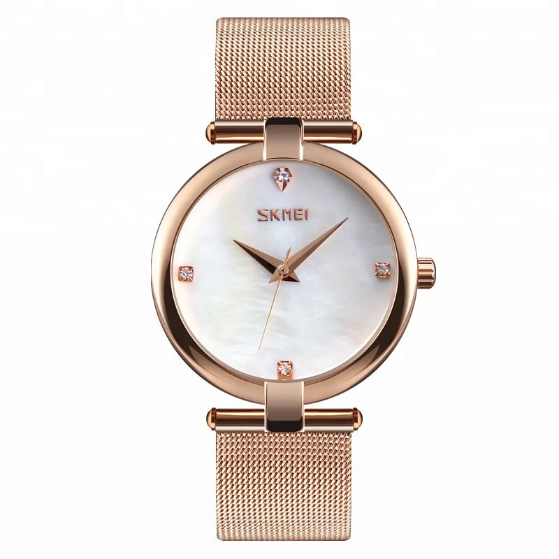 

Minimalist Watches skmei 9177 Women Luxury Simple Rose Gold Fashion relogio feminino Quartz watch, White,blue,red,black