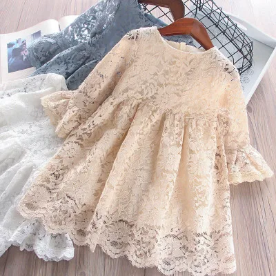 

Hu Sunshine Wholesale 2019 Girls Dress Fashion Hollow Flower Lace Children Dress, N/a