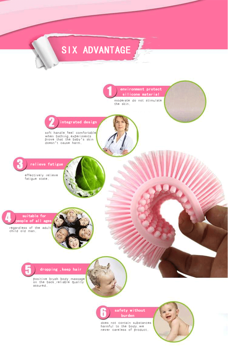 Ultra Soft Silicone Bay Bath Scrubber Sponge Antibacterial Body Shower