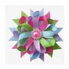 3.5" New Silver Grosgrain Ribbon Bird's Nest Hair Bow Clip For Little Girl