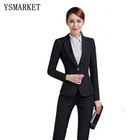 

Professional women pants suit OL fashion business formal slim long sleeve blazer with trousers office ladies plus size work wear