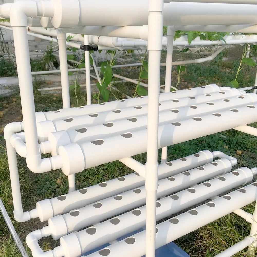 Plant Hydroponics Nft System With 108 Holes Kits Vertical Hydroponics Pvc Pipe Plant Vegetable