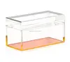 Deluxe Acrylic clear rose gold jewelry box with crystal stone makeup organizers