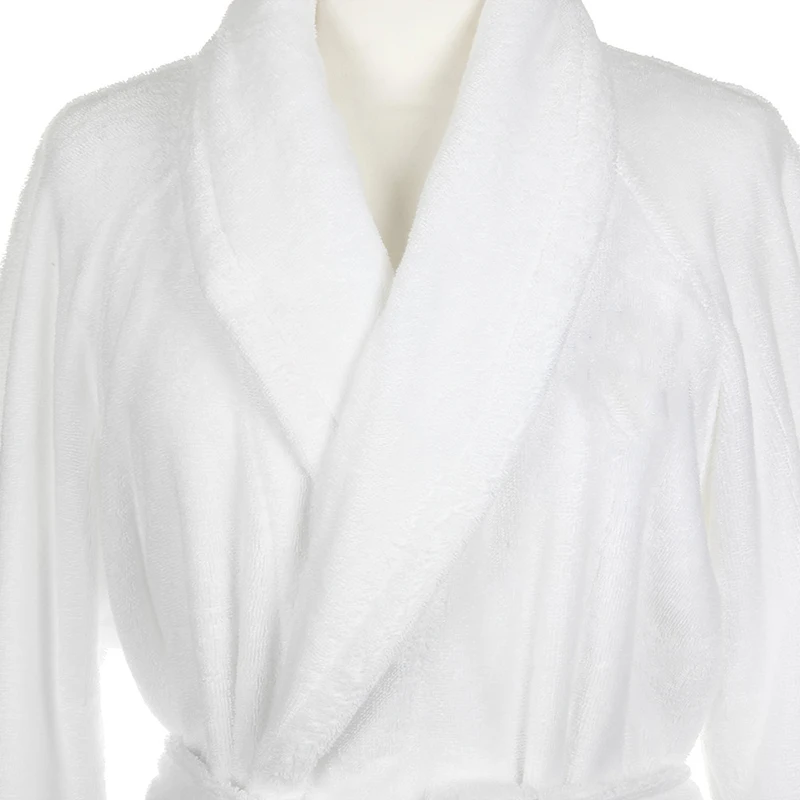 

Custom Logo Shawl Collar Mens Luxury Cotton Terry 5 Star Hotel Bathrobe, White or customized color