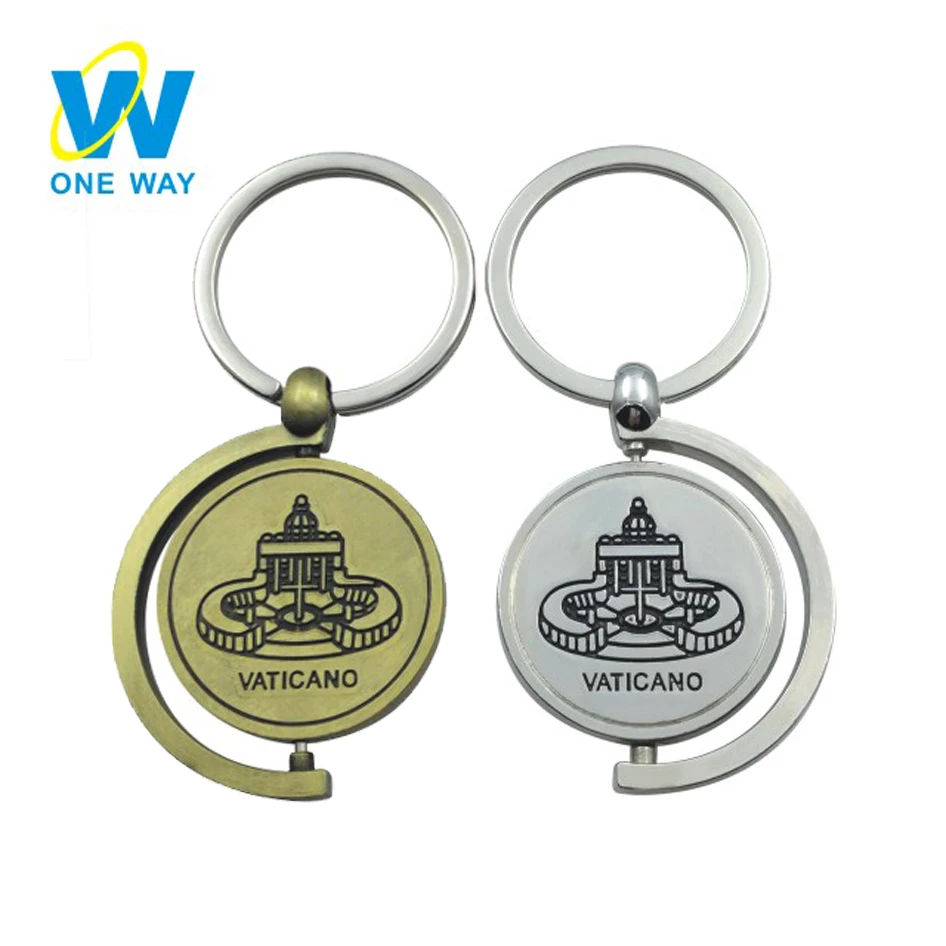 Wholesale Custom Metal Keychain Rotating 3d Plated Souvenir Keychain Buy Metal Keychain,Custom