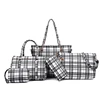 second hand used women Gingham Check night bag purse organizer insert handbag 5pcs handbag set