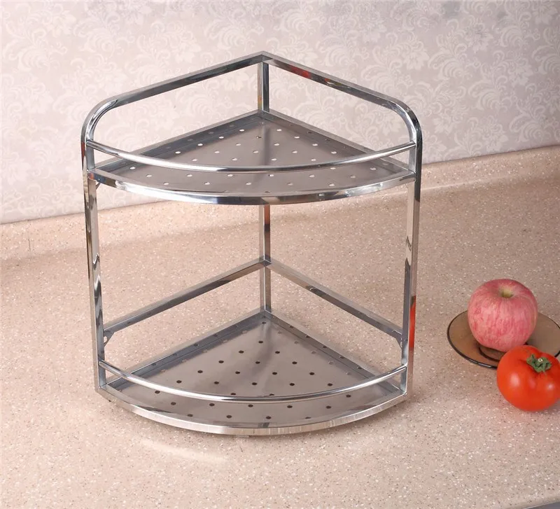 Barato accesorios de cocina de esquina de acero inoxidable estante de