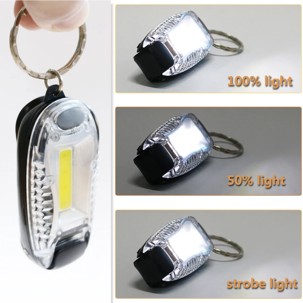 Merchandising Promotional Gift Custom Mini COB LED Keychain Torch With Chip details