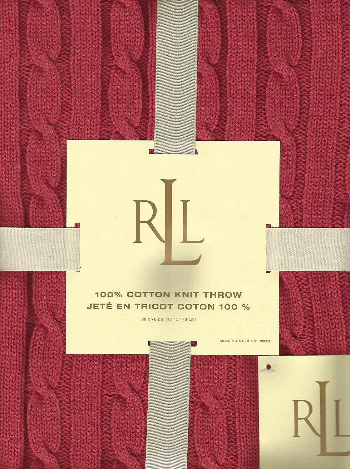 Buy Ralph Lauren Cotton Cable Knit Throw Blanket 50 Inch X 70 Inch Red In Cheap Price On Alibabacom