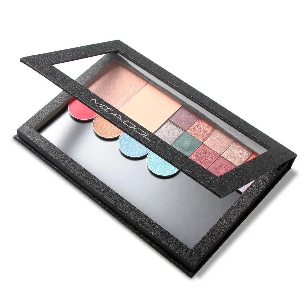 

2021 China factory OEM design girl eyeshadow case paper powder pallets, Black
