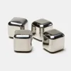 6 Premium Drink Chilling Pure Stainless Steel Reusable Ice Cubes With Tongs And Storage Pouch
