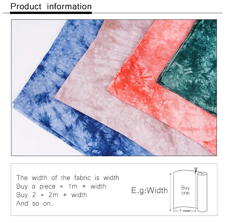 Wholesale textile process soft 100% cotton tie-dye fabric for scarf