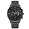 Fashion IIK Waterproof 30M Simple Quartz Watches Oem Plain Black Metal Men Watch