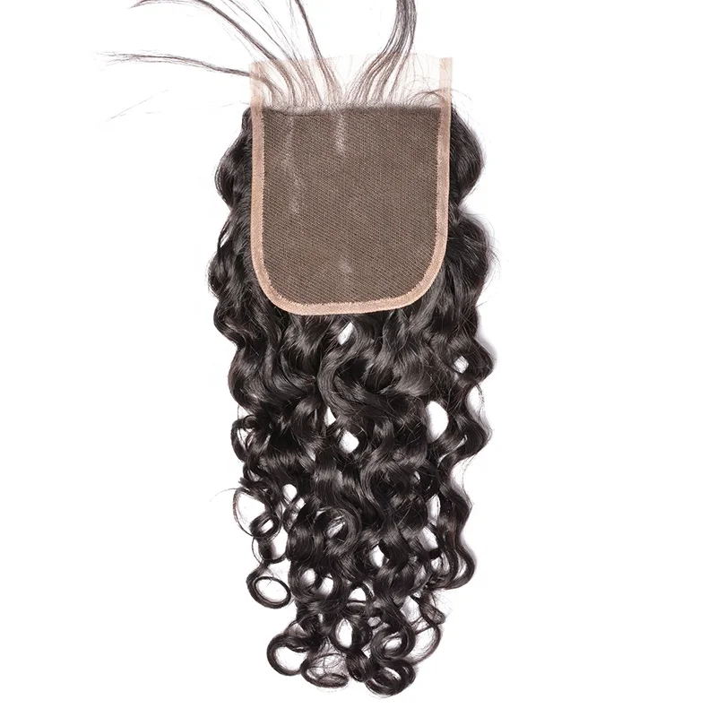 

High quality water wave closures water curls double drawn 10a bundles closure