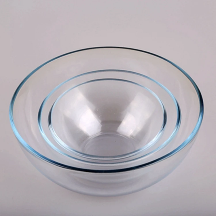 

high borosilicate 2 liter big glass salad bowl for microwave oven with plastic lid