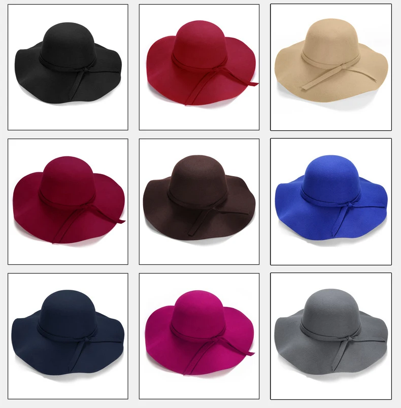 英国风格定制颜色优雅女士宽边呢帽帽子女性 Buy Fedora 帽子女性 Fedora 帽子女性宽边 宽边fedora 帽子product On Alibaba Com
