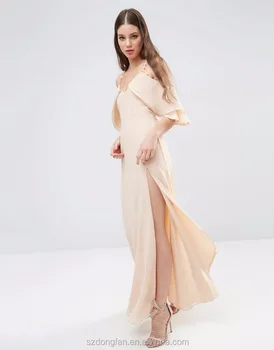 off shoulder long party frocks