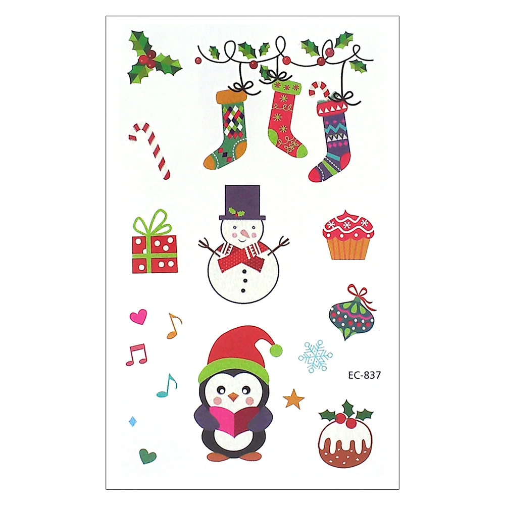 

EC Christmas Lovely Face Stickers Temporary Tattoos for Kids, Colorful / customized