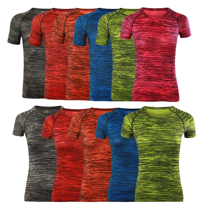 

2018 new hot sale unisex quick dry running yoga short sleeve t shirts