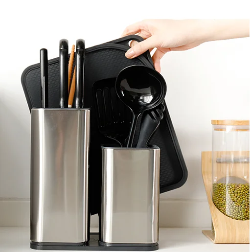 Stainless Steel Spoon Fork Knife Holder Kitchen Storage Rack Kitchen