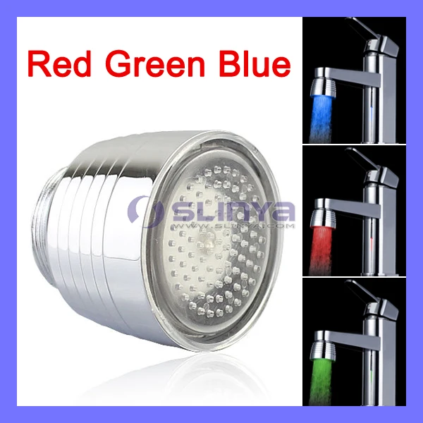 1 Bright LED Bulb UK EU USA Universal Faucet Light 3 Color LED Tap