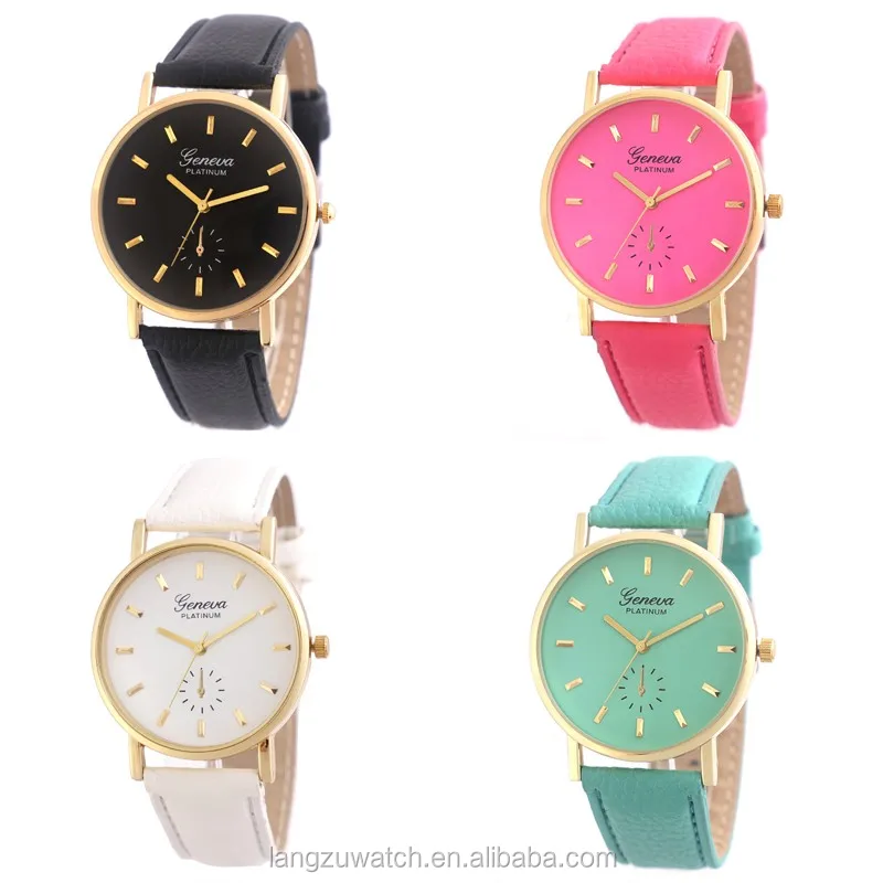 

Partysu custom logo alloy quartz cheap watches leather strap from China supplier, Customize
