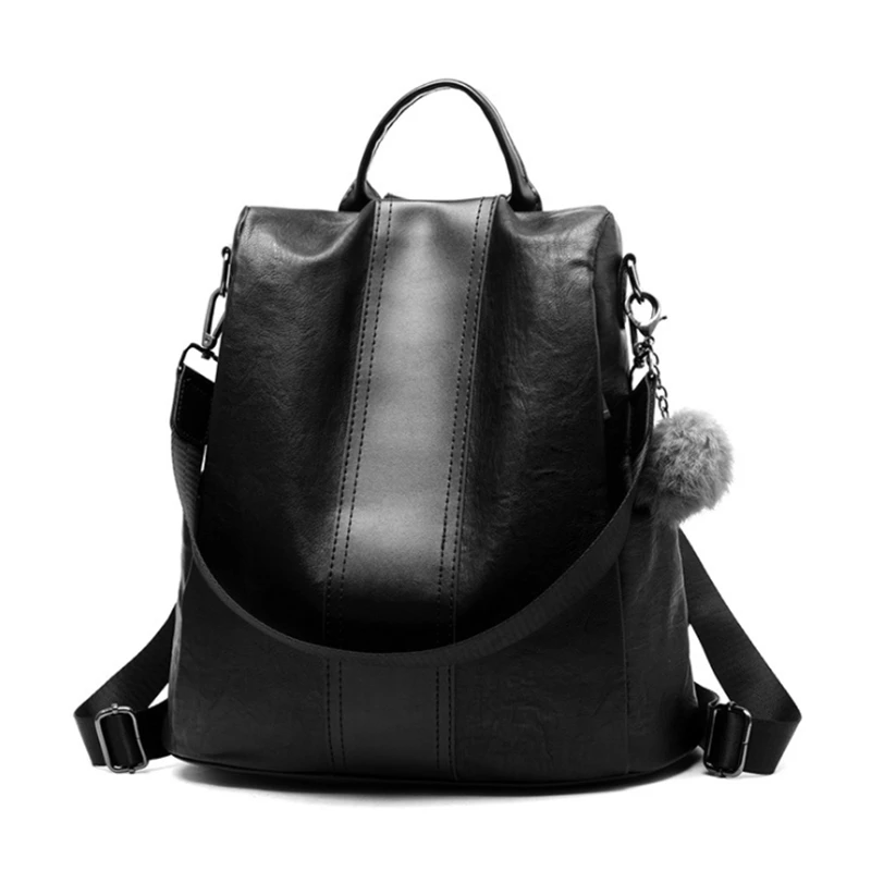 

Low MOQ Fashion High Capacity Multifunctional Waterproof Theftproof Oxford PU Lady Backpack Bag, Black / khaki / blue / customized